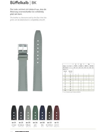 Büffelkalb Leder Uhrenbänder in verschiedenen Größen und Bandbreiten Wien