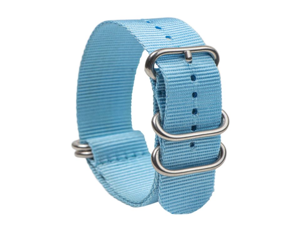 Uhrenarmband Nylon Nato Hellblau