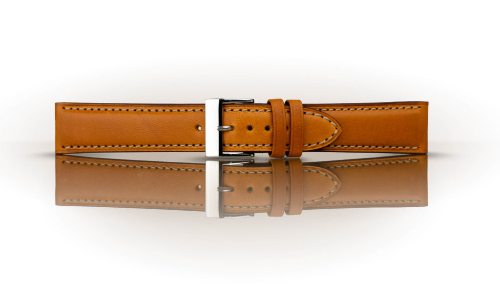 Exklusive handgemachte Leder Uhrenarmbänder Wien - Cream stitch