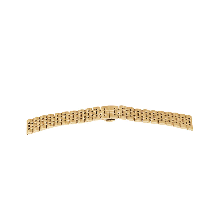 Solid Metalluhrband Glatt` Goldfarbig`