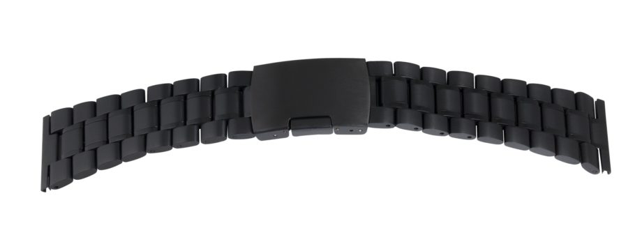 Solid Metalluhrband Glatt-Matt ` Schwarz `