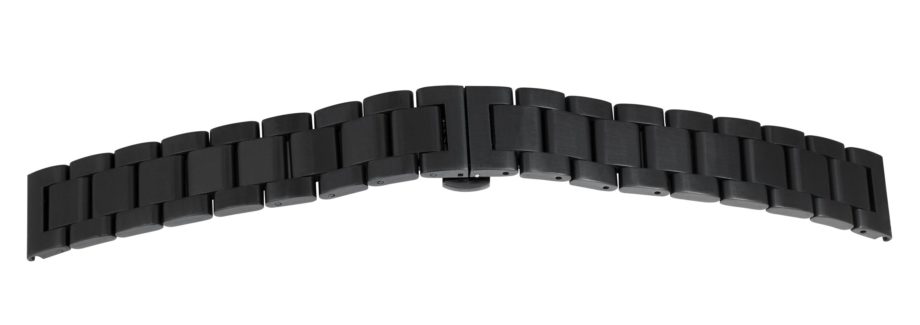 Solid Metalluhrband Glatt ` Schwarz `