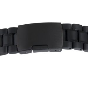 Solid Metalluhrband Glatt-Matt ` Schwarz `